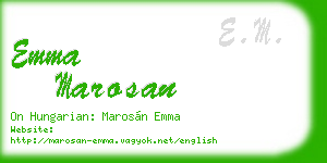 emma marosan business card